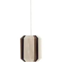 Light & Living Hanglamp Kozana – Ø 36 x 43 cm – Stijlvolle Textiel Lamp In Crème/Donkerbruin – Sfeervolle Ronde Verlichting Voor Woonkamer – Exclusief Lichtbron – E27