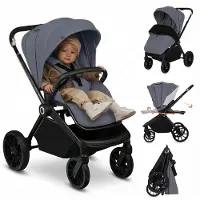 Lionelo Mika Plus Kinderwagen - All-Terrain Wielen - Lichtgewicht - Verstelbare Zitting - XXL Kap met UPF 50+ - Compact Opvouwbaar - Inclusief Accessoires