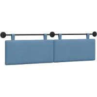 vidaXL Hangend hoofdbord Blauw Corduroy stof