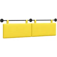 vidaXL Hangend hoofdbord Licht Geel Corduroy stof