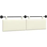 vidaXL Hangend hoofdbord Crème Corduroy stof