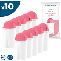 Wessper Classic waterfilterpatronen met magnesium | Vervanging voor Aquaphor Standard, Brita Classic, Dafi Classic filterpatronen | Verpakking van 10 stuks