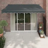 Prolenta Maison Exclusive - Uitschuifbare zonnescherm, antracietkleurig met antracietkleurig frame