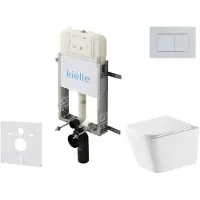 Kielle Genesis New - Voorwandinbouwset, Arkas I toilet, Vortex Rimless+, softclose zitting en Gemini New III knoppen, glanzend chroom 30528SZ80