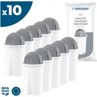Wessper Classic waterfilterpatronen voor hard water | Vervanging voor Aquaphor Standard, Brita Classic, Dafi Classic filterpatronen. Verpakking met 10 stuks