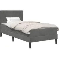 vidaXL Bedframe met matras Donkergrijs 90 x 190 cm Fluweel