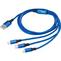 Akyga AK-USB-27 USB-kabel USB-A stekker, Apple Lightning stekker, USB-C stekker, USB-micro-A stekker 1.20 m Blauw