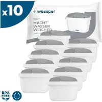 Wessper AquaMax PROTECT waterfilter, 10 stuks – Waterfilter voor hard water, compatibel met Brita, Dafi, Philips, Aquaflow