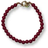 BONNIE STUDIOS Dames Sieraden Noah Agaat Bracelet - Bordeaux - Maat ONESIZE