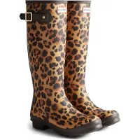 Hunter Boots - Women's Original Tall Leopard Boot - Rubberlaarzen 37, bruin
