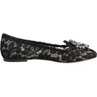 Dolce&Gabbana Zwarte Taormina Kanten Kristallen Ballerina's