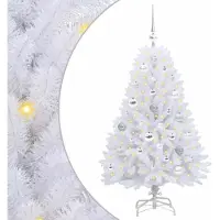 Syfax Kunstmatige Inklapbare Kerstboom Wit 120 cm PVC en Staal