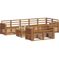 vidaXL Buiten bank set 9 st Naturel Polyester