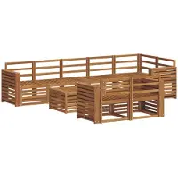 vidaXL Buiten bank set 9 st Naturel Polyester