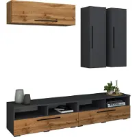 VCM TV Meubels | Woonwand met voldoende opbergruimte | Opgezette muur | Afmetingen H. 200 x B. 190 x D. 40 cm | Fernseh Meubels – Arila XL