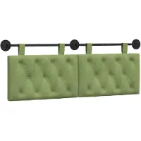 vidaXL Hangend hoofdbord Lichtgroen Fluweel