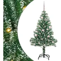 Syfax Kunstmatige Kerstboom Sneeuw Gevlochten met LED Licht 150 cm
