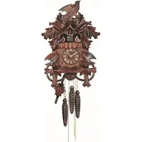 Engstler - 635_MT - Koekoeksklok - 1-daags kettinguurwerk - Notenhout - met muziek met dansend paar - 37 cm