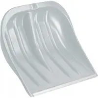 Kadax Sneeuwspade, 49 cm breed, sneeuwschep zonder steel, sneeuwschuiver, sneeuwruimer, kunststof sneeuwschop, sneeuwschuip (1, zilver met aluminium rand)