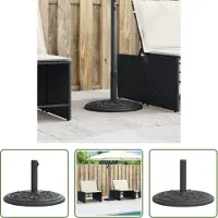 The Living Store Parasolbasis - Parasolvoet - Parasolvoet voor stok van Ø38 / 48 mm 12 kg rond - Tuinset - Outdoordecoratie - Patiomeubilair