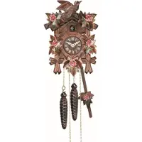 Engstler - 522/9_QM - Koekoeksklok - Kwarts - Notenhout - met muziek - 22 cm
