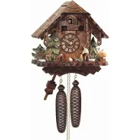 Engstler - 427/8 - Kuckucksuhr - 8-Tag-Kettenzugwerk - Nussbaum - 30 cm