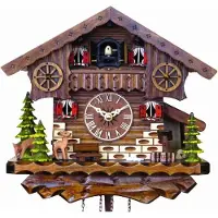 Engstler - 445_Q - Koekoeksklok - Kwarts - Notenhout - 26 cm