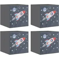 vidaXL Opbergboxen 4 st inklapbaar 32x32x32 cm ongeweven stof grijs