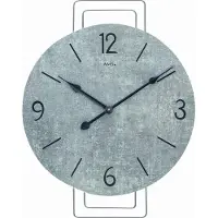 AMS W9688 - Wandklok - Analoog - Overig - Hout - Metaal - Cijfers/Strepen - Grijs - Zwart