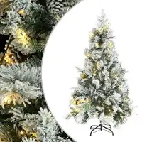 Prolenta Maison Exclusive - Kerstboom met verlichting, sneeuw en kegeltjes, 195 cm, PVC en PE