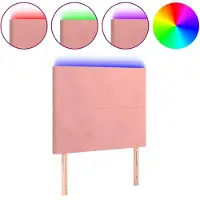 vidaXL Hoofdbord LED 90x5x118/128 cm fluweel roze