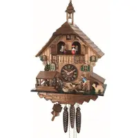 Engstler - 4488_MT - Koekoeksklok - 1-daags kettinguurwerk - Notenhout - met muziek met dansend paar - 35 cm