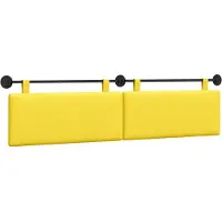 vidaXL Hangend hoofdbord Licht Geel Corduroy stof