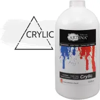 Artina Acrylverf titaanwit 1000 ml – acryl verf tubes 1L plakkaatverf