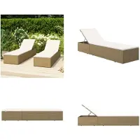 vidaXL Ligbed poly rattan bruin en crèmewit - Zonnebed - Zonnebedden - Ligstoel - Ligstoelen