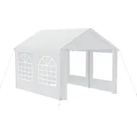 JOIEYOU Partytent, 3x4 meter, met afneembare zijwanden, waterdicht, stabiel, wintervast, zonwering, tuinpaviljoen, feesttent, tuintent, wit