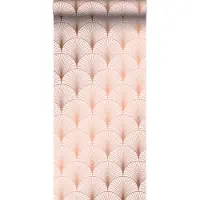 ESTAhome behang art deco motief zacht roze en roségoud - 53 cm x 10.05 m - 139229