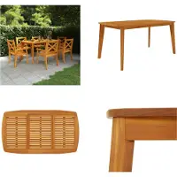 vidaXL Tuintafel 160x90x75 cm, massief acaciahout - Tuintafel - Tuintafels - Buitenmeubel - Buiten tafel