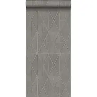 ESTAhome behang origami motief donkergrijs - 53 cm x 10.05 m - 148710