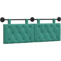 vidaXL Hangend hoofdbord Met LED-verlichting Turquoise Fluweel