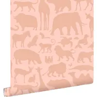 ESTAhome behang dieren terracotta roze - 53 cm x 10.05 m - 139789
