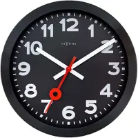 Nextime Station All Black – Wandklok – 35 cm – Geanodiseerd Aluminium – Zwart – Stil