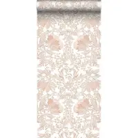 ESTAhome behang vintage bloemen in art nouveau stijl zand beige en licht terracotta - 53 cm x 10.05 m - 139613