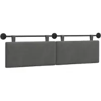 vidaXL Hangend hoofdbord Donkergrijs Corduroy stof