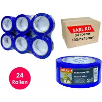 Sarl KD Verpakkingstape - 24 rollen - Blauw - PP Plakband - 100mx48mm - Polypropylene tape -