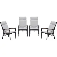 Garden Impressions Felini verstelbare tuinstoelen set van 4 carbon black