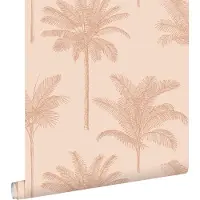 ESTAhome behang palmbomen terracotta roze - 53 cm x 10.05 m - 139741