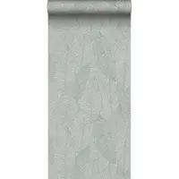ESTAhome behang getekende bladeren vergrijsd blauw - 53 cm x 10.05 m - 139354