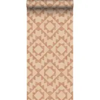 ESTAhome behang Marrakech aztec tapijt terracotta - 53 cm x 10.05 m - 139551