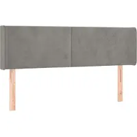 vidaXL Hoofdbord met randen 147x16x78/88 cm fluweel lichtgrijs